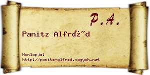 Panitz Alfréd névjegykártya